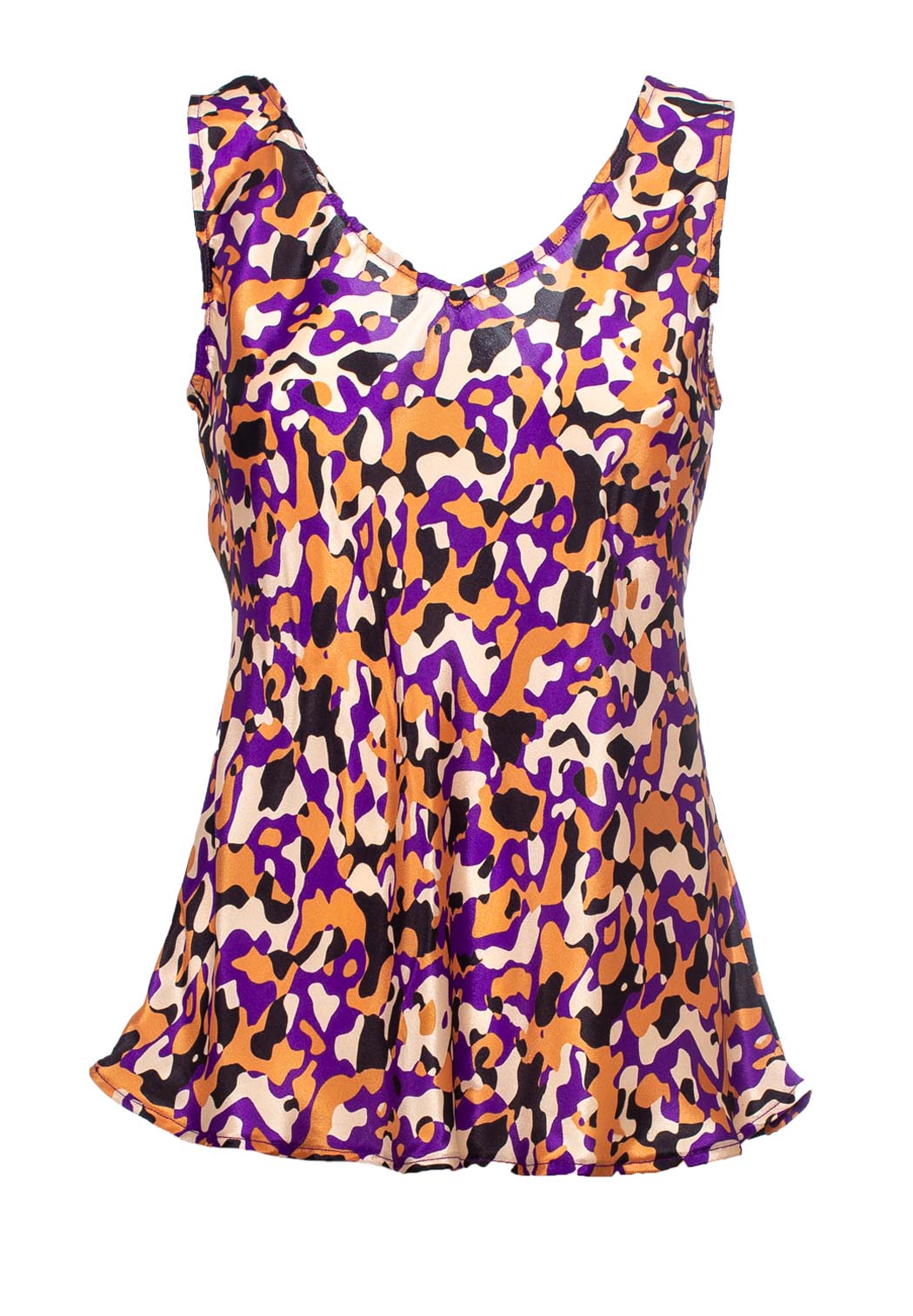 TOP SENZA MANICHE, 3 TG. 90% POLY 10% SETA, MADE IN INDIA